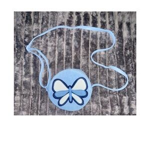 NWOT CUTEST Y2K RARE BUTTERFLY APPLIQUÉ ROUND SMALL PURSE WITH ZIPPER! SO CUTE!